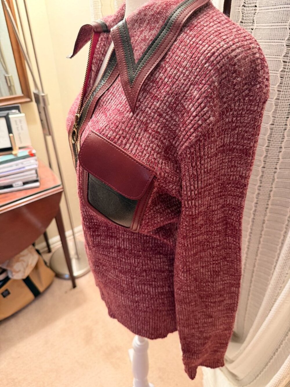 Vintage men's half zip collar sweater - Picture 3 of 4